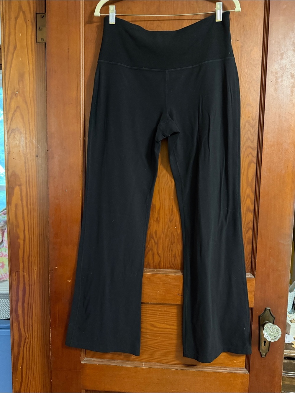 Athleta Black Studio Flare Pant with Logo Print 1X